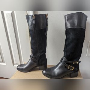 Franco Sarto leather and suede knee length boots